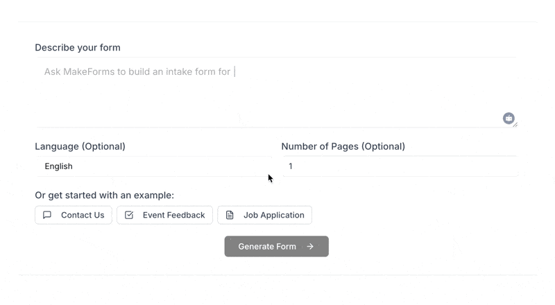 Finance form creation using ai form builder