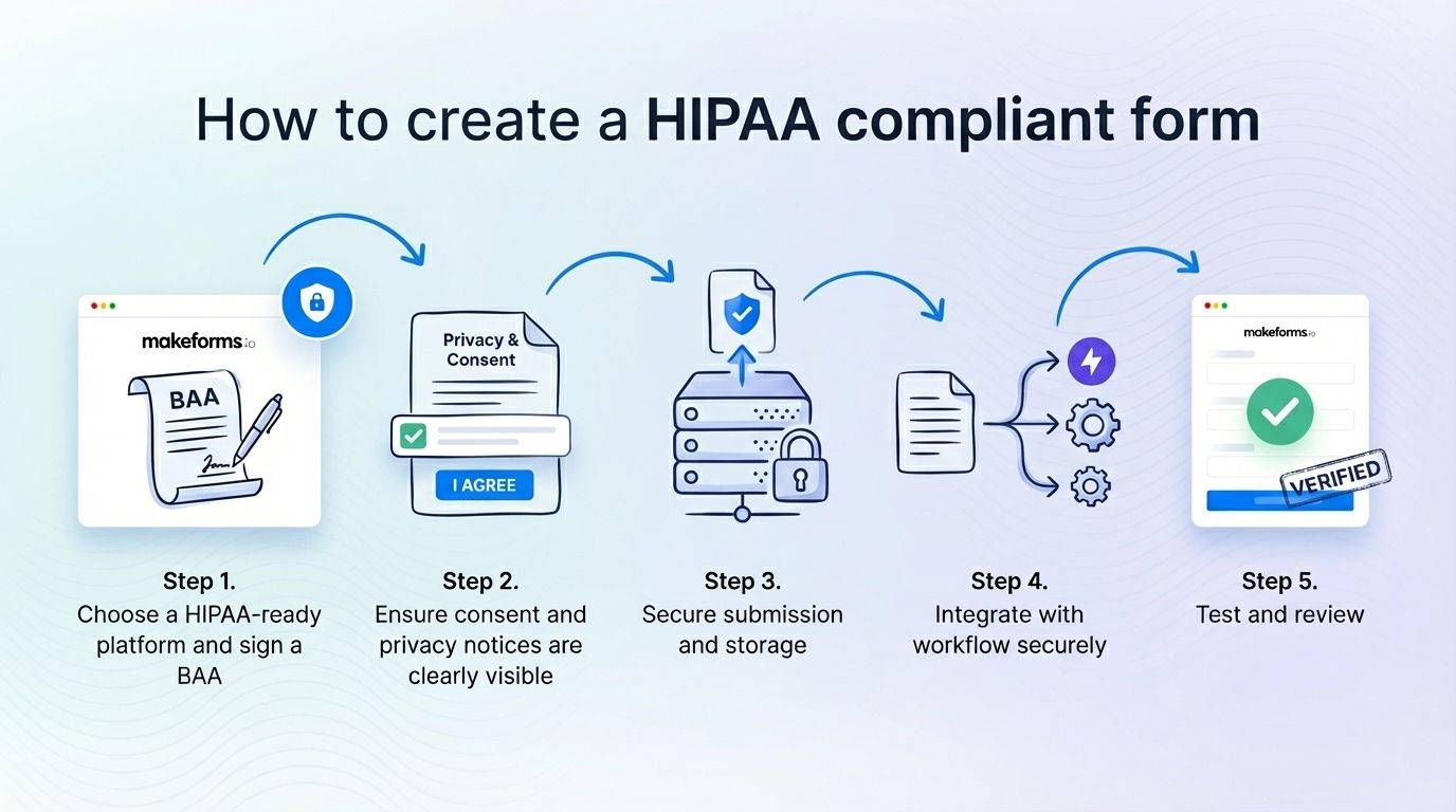 How to create a HIPAA compliant form. 5 steps to create forms.