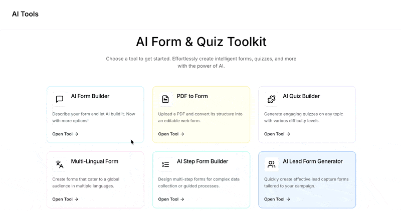 Creating form using Makeforms Ai form generator.