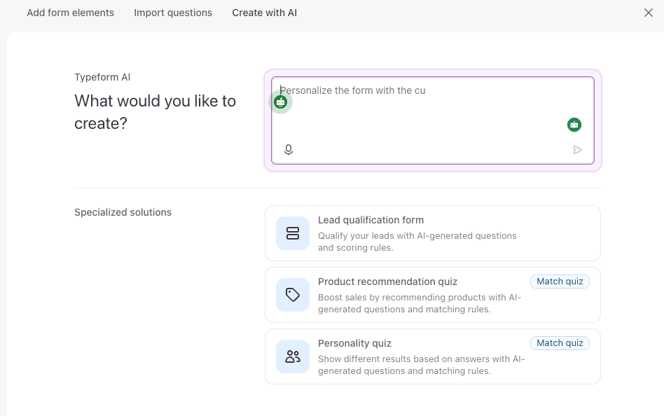 Typeform ai forms