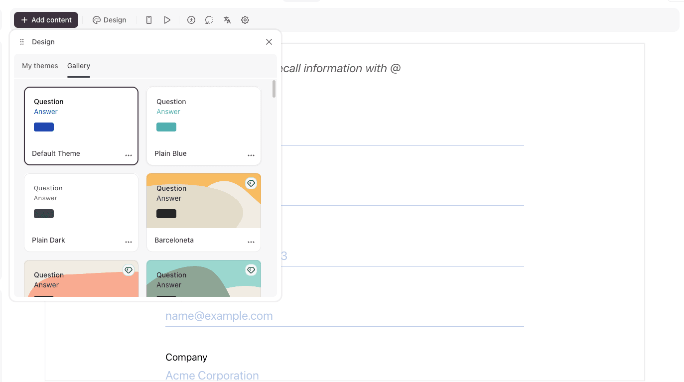 Typeform form design