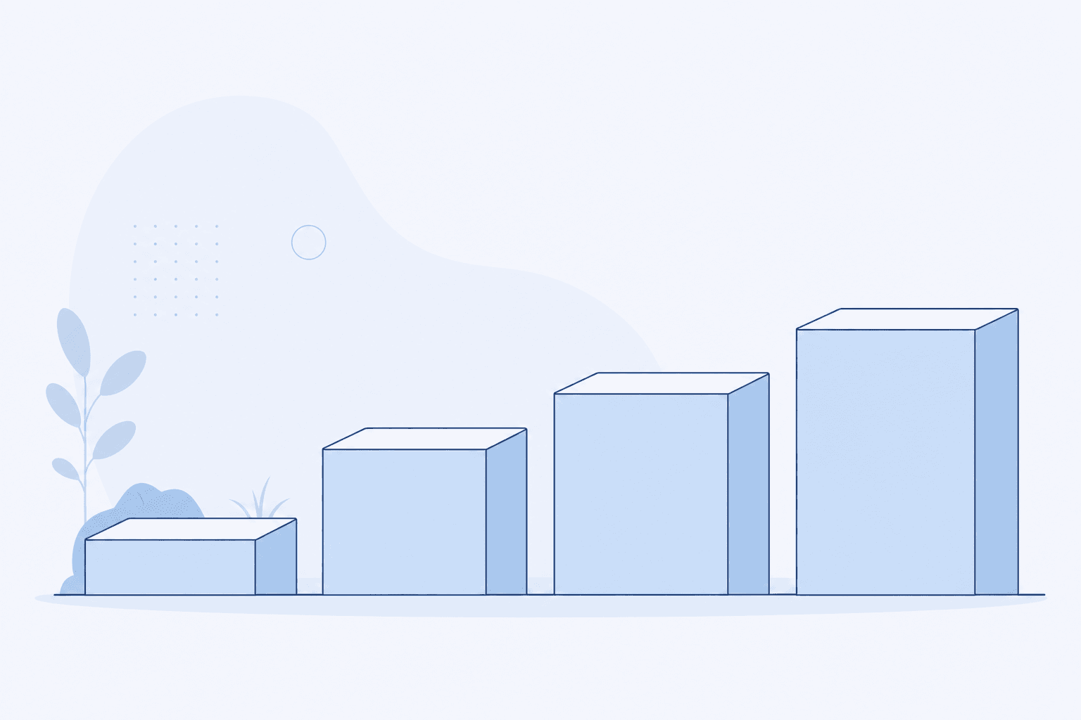 Four stacked tiers of increasing size representing growing form builder plan capacity limits